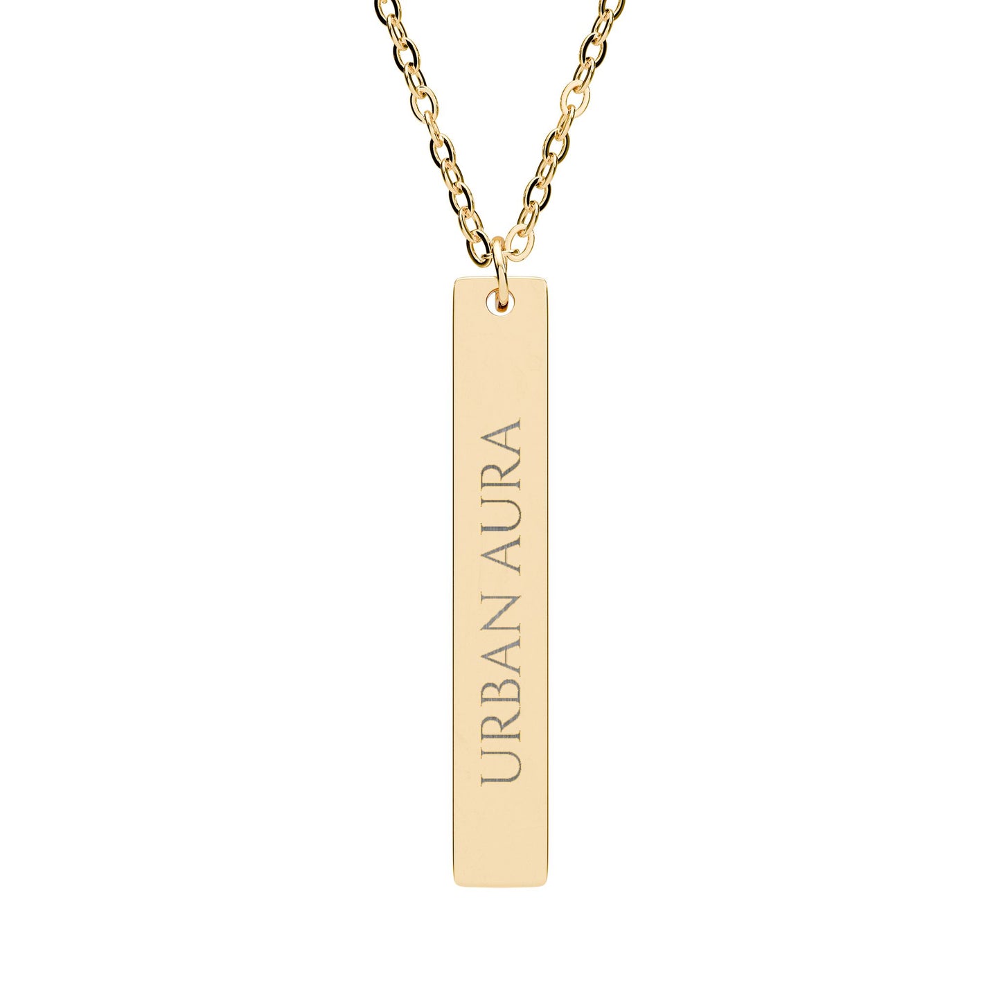 Vertical Bar Necklace (Engraving)