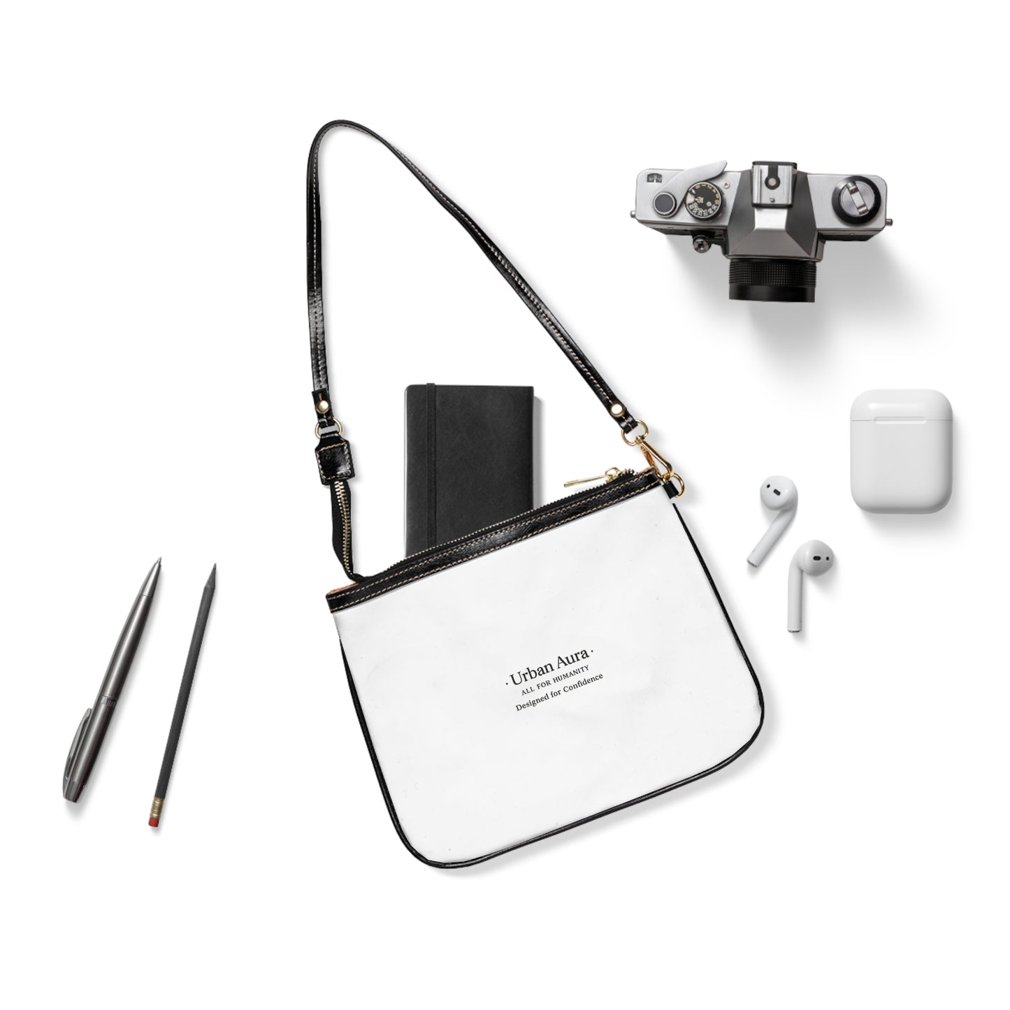 Urban Aura Small Shoulder Bag — Minimalist White Crossbody Purse