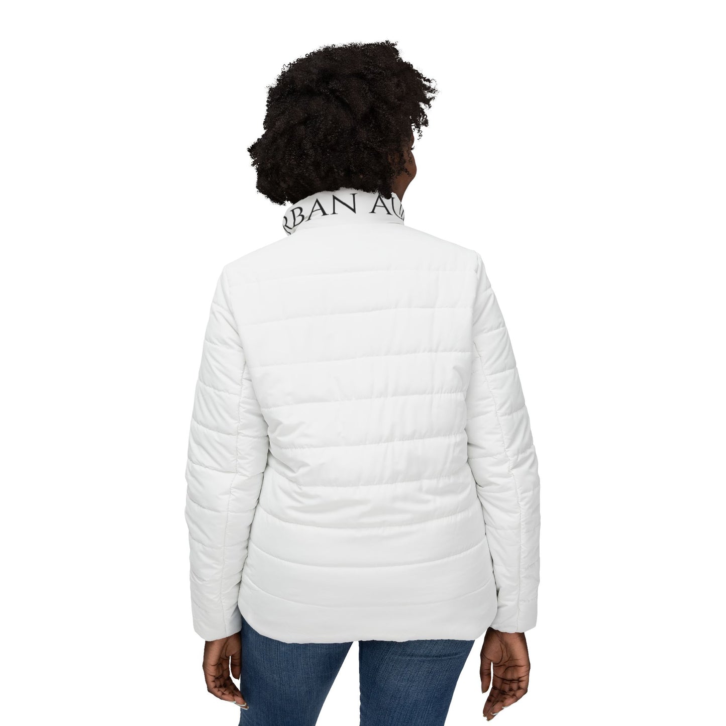 Women’s Puffer Jacket - Minimal Monogram Quilted Coat