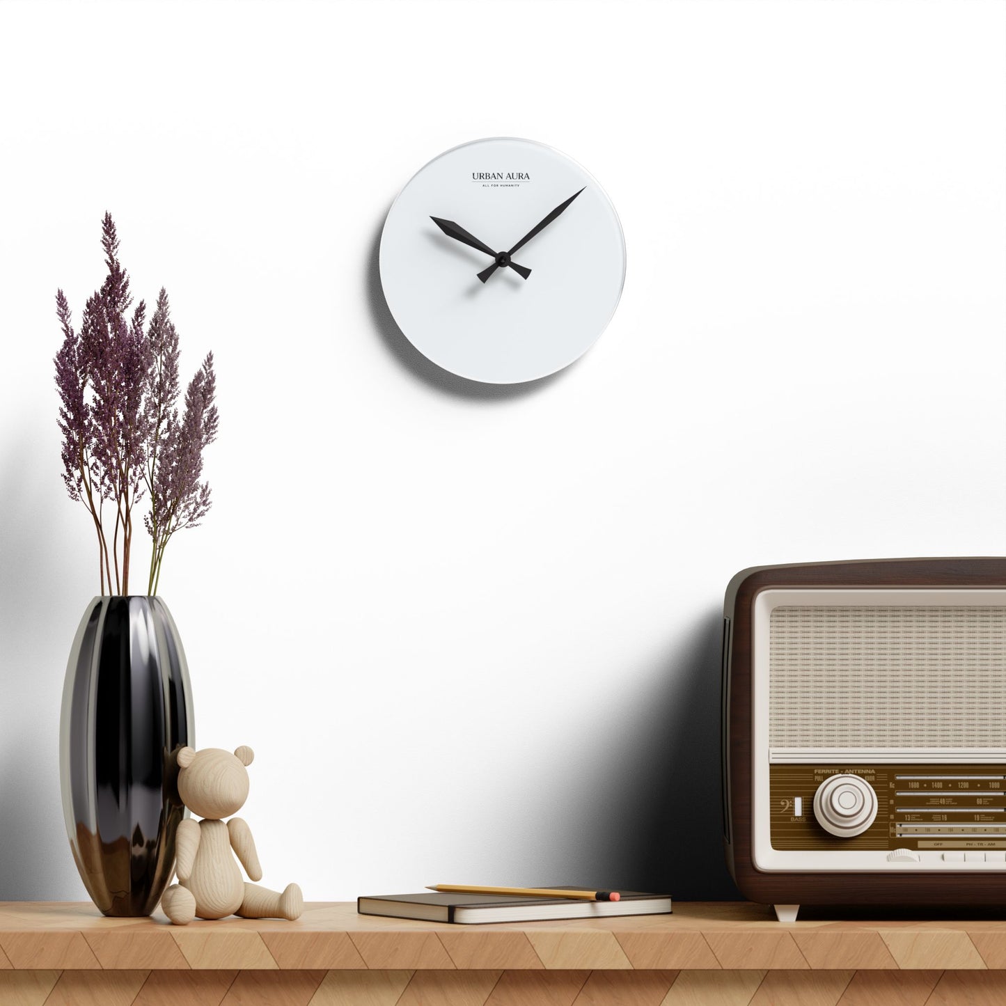 Minimalist Acrylic Wall Clock — Modern Urban Aura Home Decor