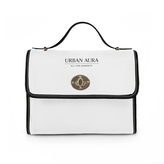 Canvas Handbag — "Urban Aura" Waterproof Satchel with Leather Trim