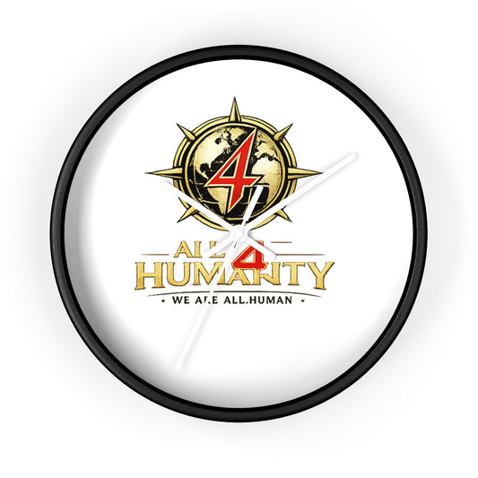 All 4 Humanity Logo Wall Clock — Inspirational Humanitarian Decor