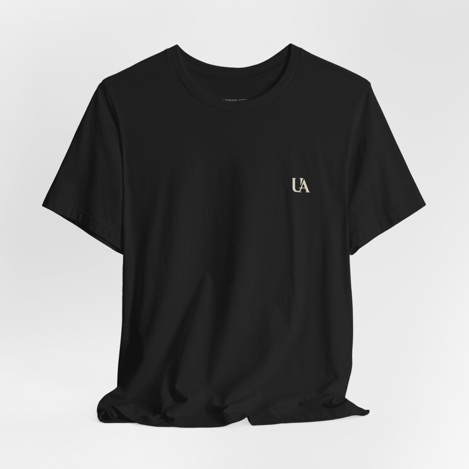 Urban Aura Minimalist Logo Tee — 'UA' Chest & Back Graphic