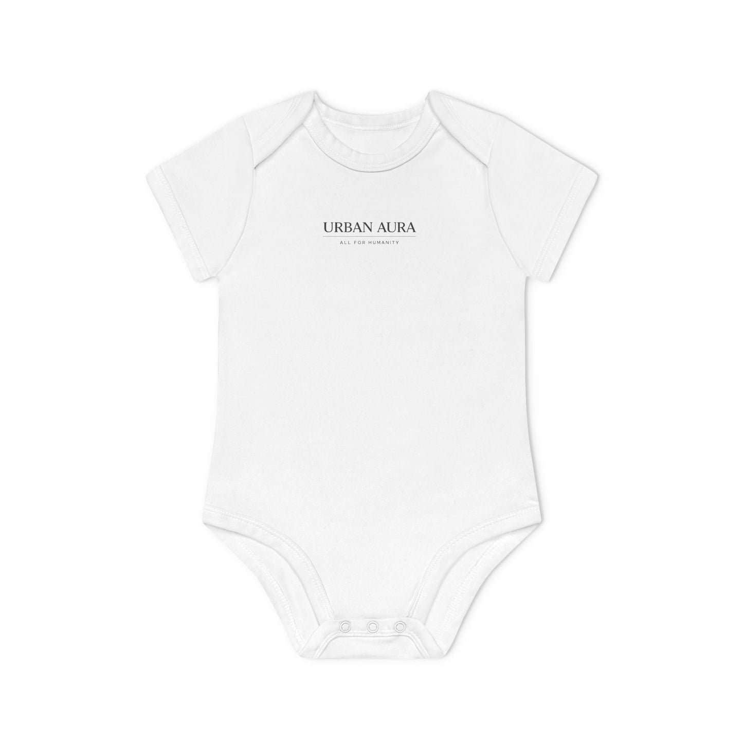 Organic Baby Bodysuit — "Urban Aura" Minimalist Short Sleeve Infant Onesie
