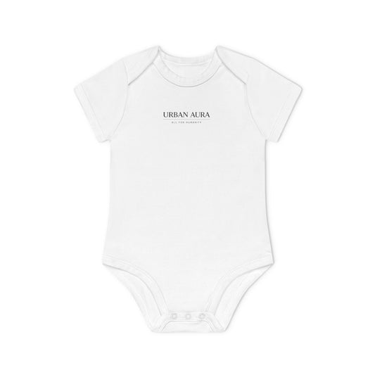 Organic Baby Bodysuit — "Urban Aura" Minimalist Short Sleeve Infant Onesie