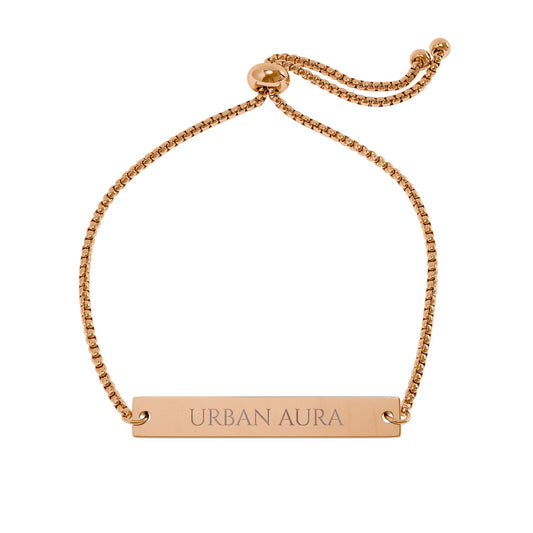 Engravable Adjustable Bar Bracelet — Personalized Nameplate Jewelry