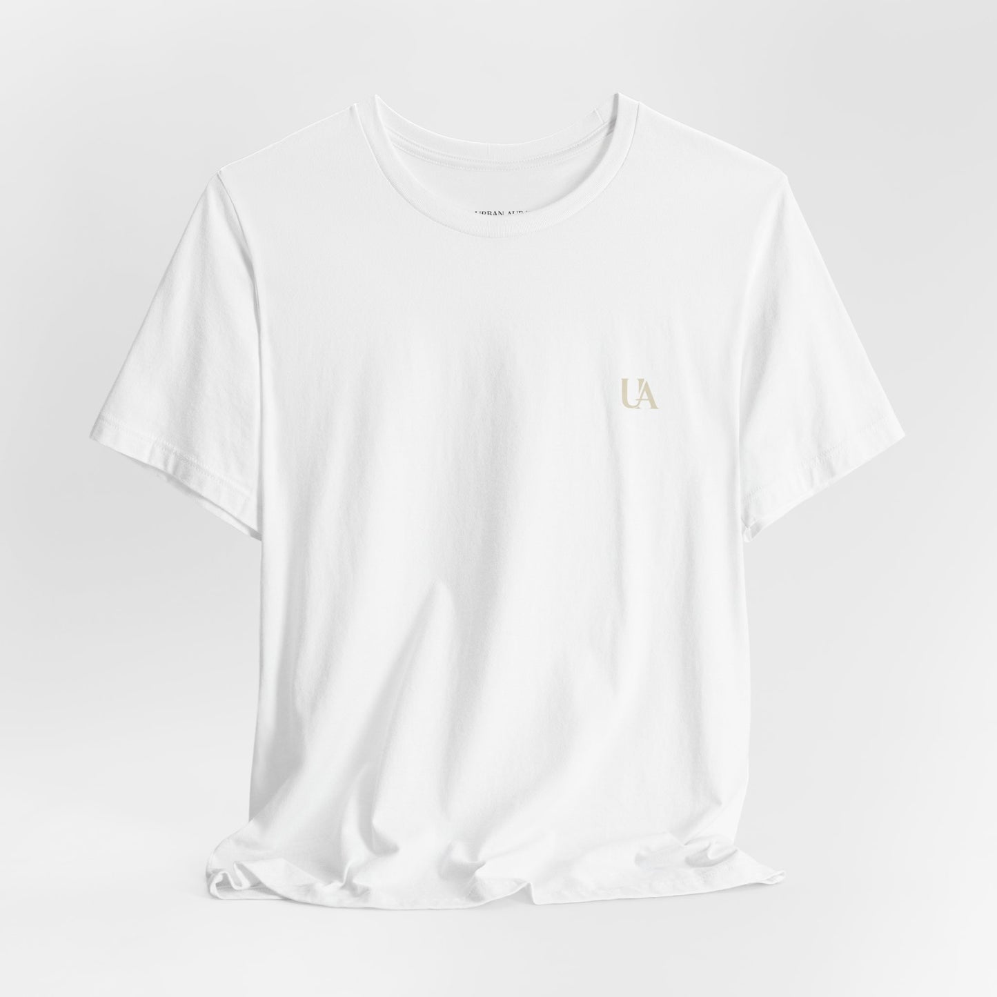 Urban Aura Minimalist Logo Tee — 'UA' Chest & Back Graphic