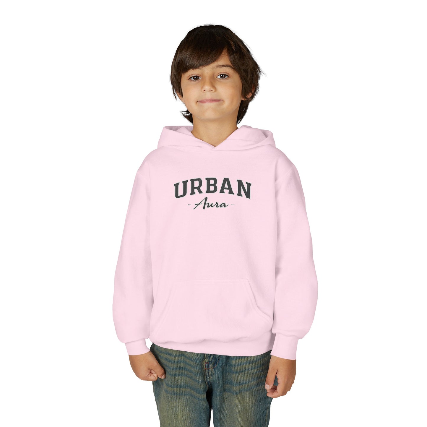 Youth Hoodie — "Urban Aura" Minimal Script Pullover
