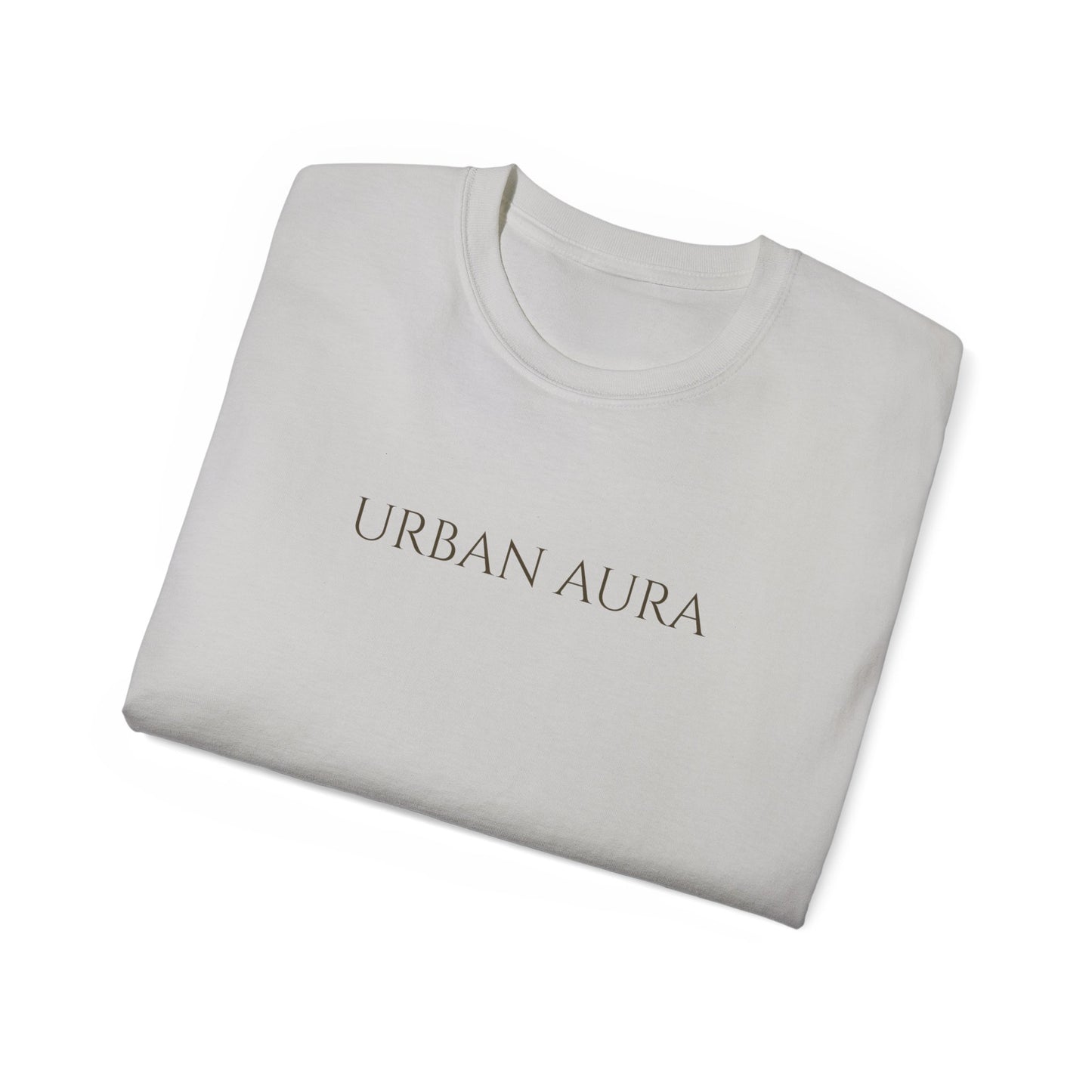 Urban Aura Minimalist Graphic Tee — 'URBAN AURA' Text Shirt