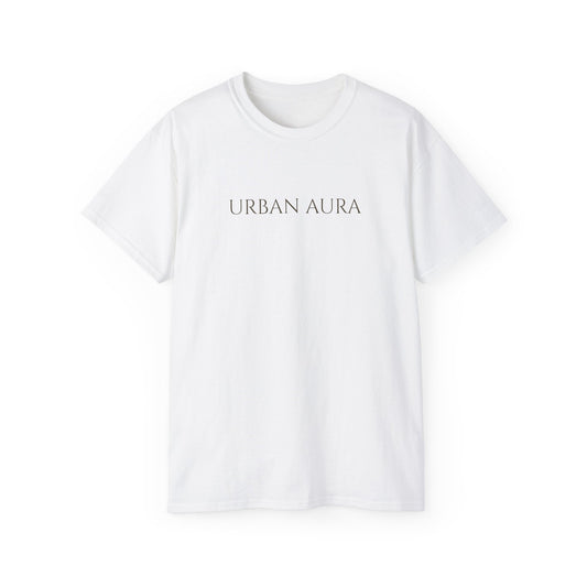 Urban Aura Minimalist Graphic Tee — 'URBAN AURA' Text Shirt