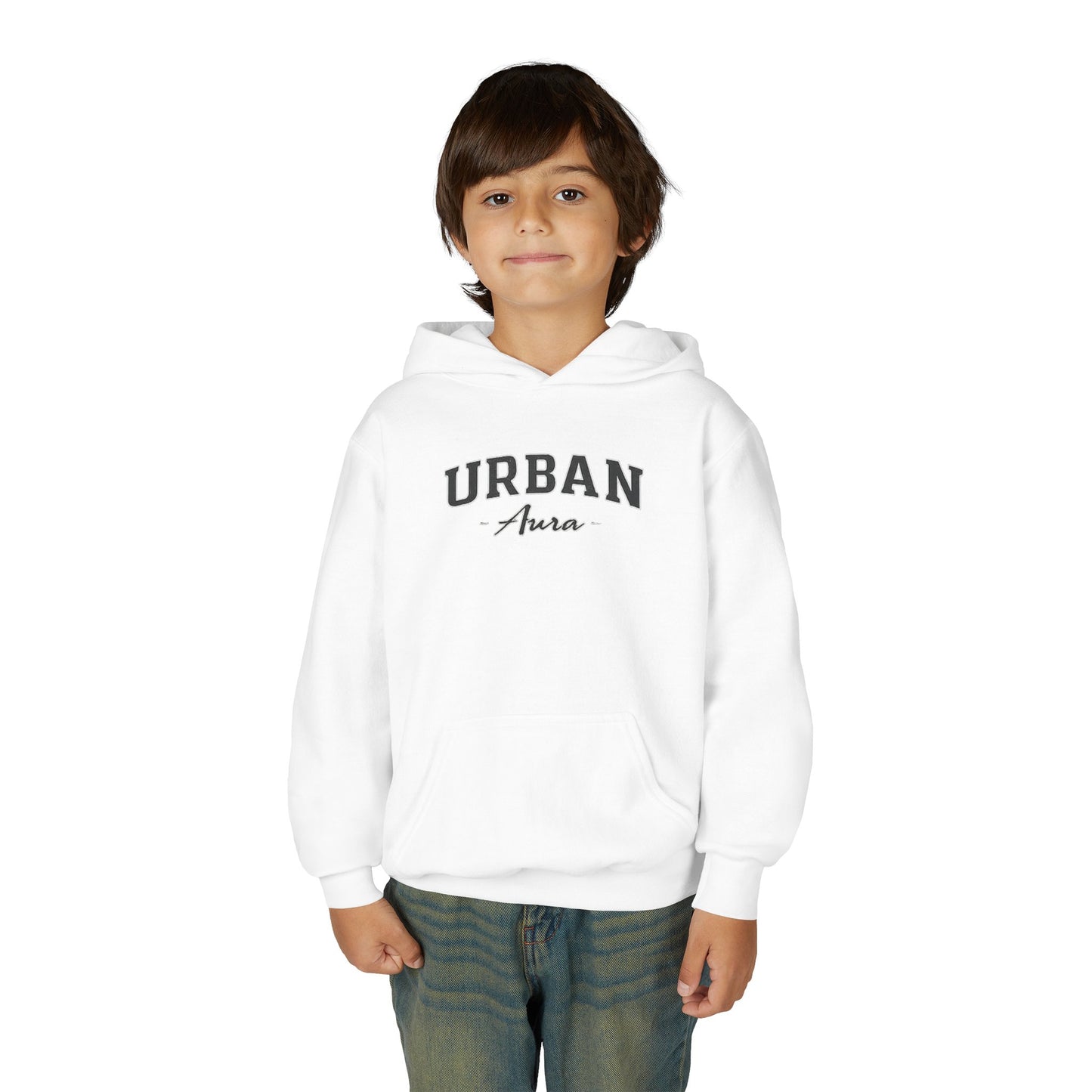 Youth Hoodie — "Urban Aura" Minimal Script Pullover