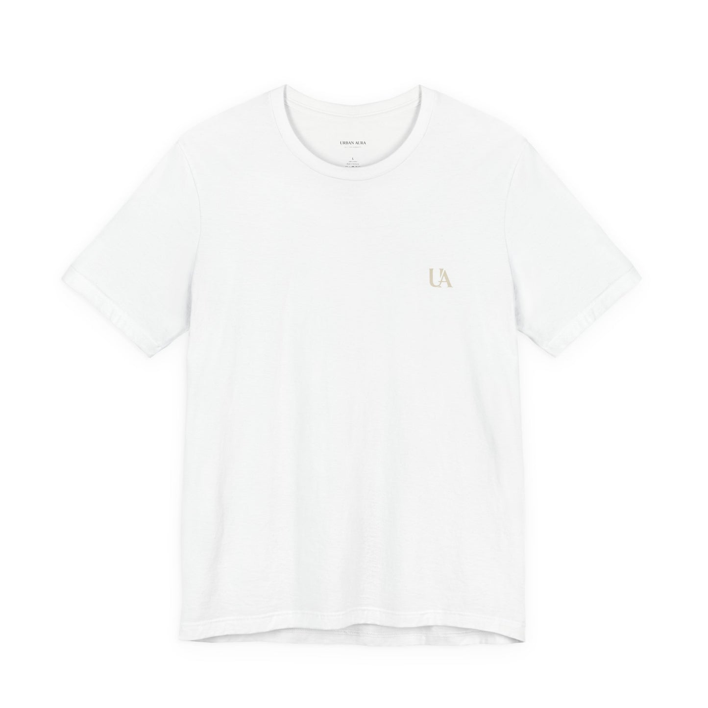 Urban Aura Minimalist Logo Tee — 'UA' Chest & Back Graphic