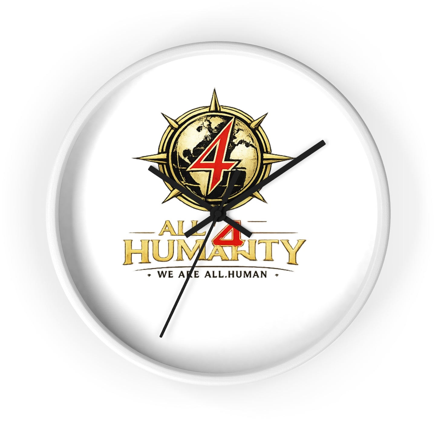 All 4 Humanity Logo Wall Clock — Inspirational Humanitarian Decor