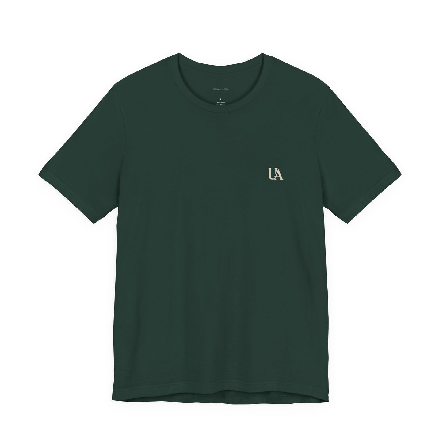 Urban Aura Minimalist Logo Tee — 'UA' Chest & Back Graphic