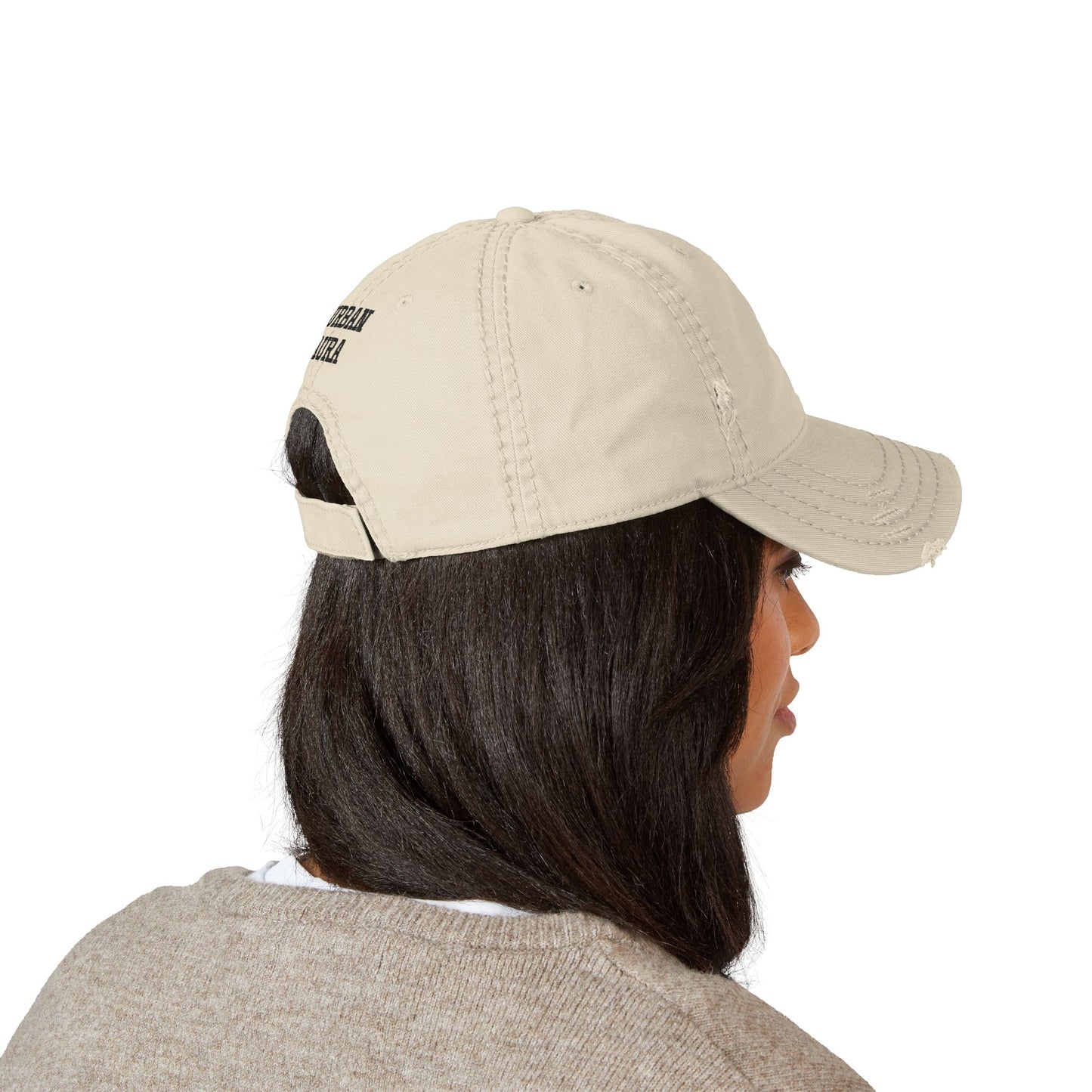 Distressed Embroidered Dad Hat – Vintage Washed Baseball Cap with 'UA' Logo