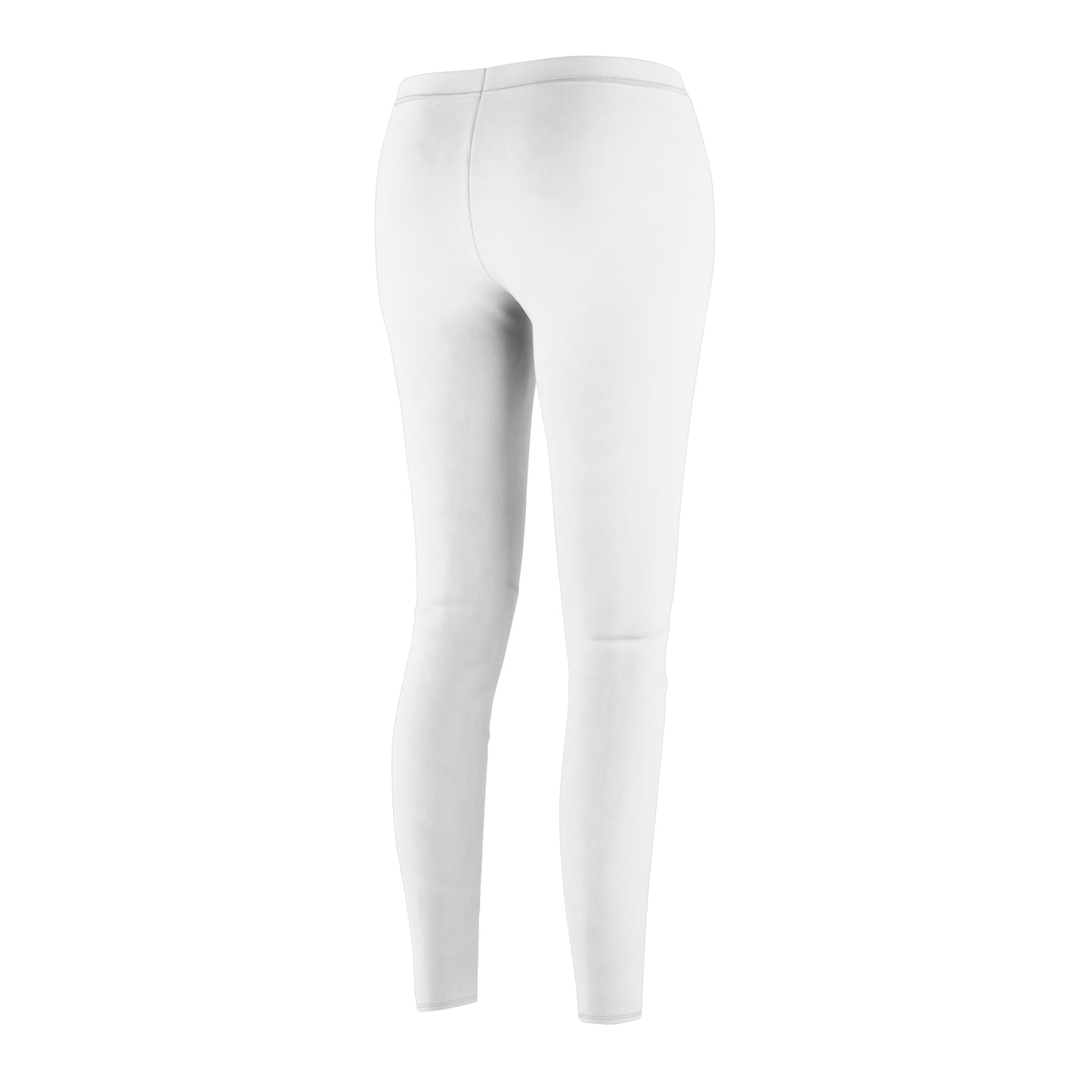 Women's Casual Cut & Sew Leggings — Minimal White AOP