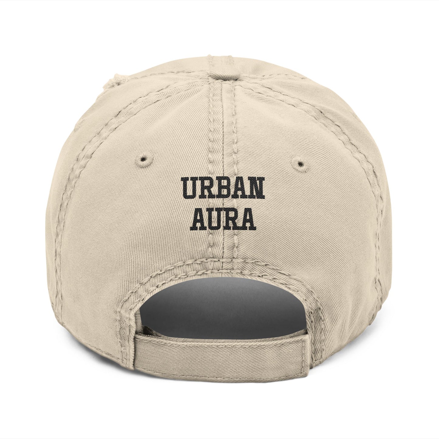 Distressed Embroidered Dad Hat – Vintage Washed Baseball Cap with 'UA' Logo