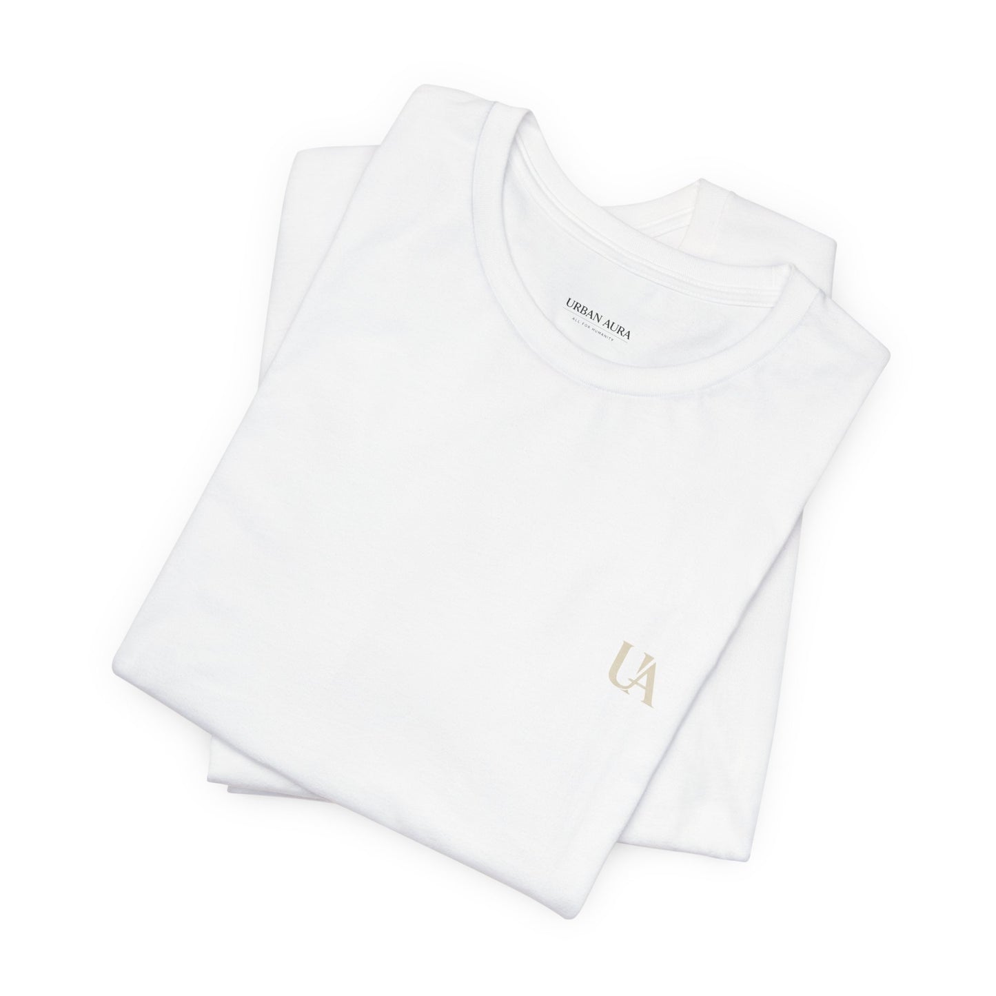 Urban Aura Minimalist Logo Tee — 'UA' Chest & Back Graphic