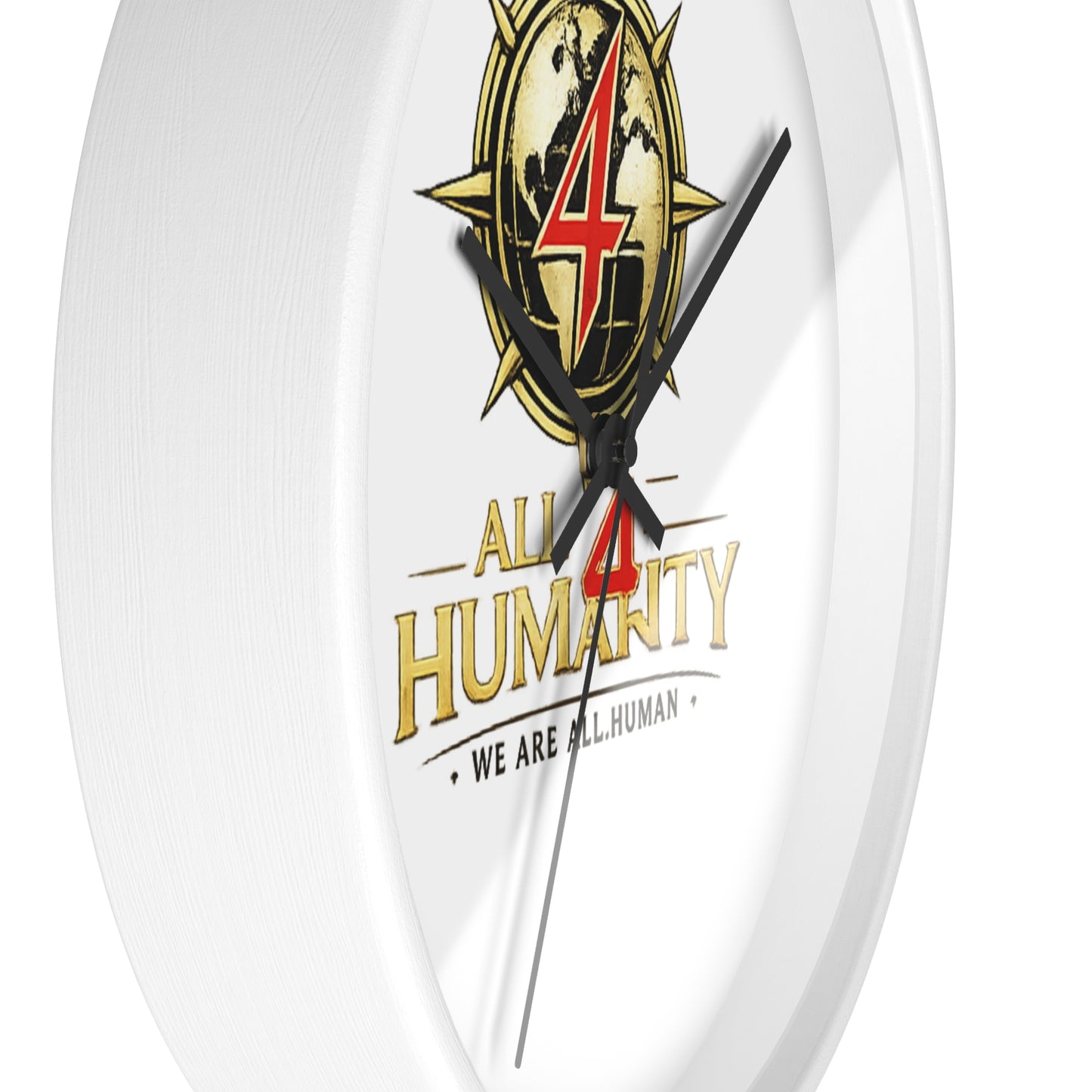 All 4 Humanity Logo Wall Clock — Inspirational Humanitarian Decor