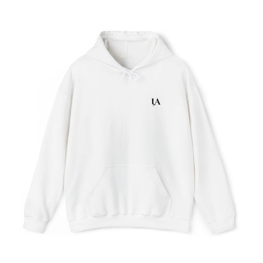 Minimalist 'UA' Logo Hoodie — White Casual Pullover