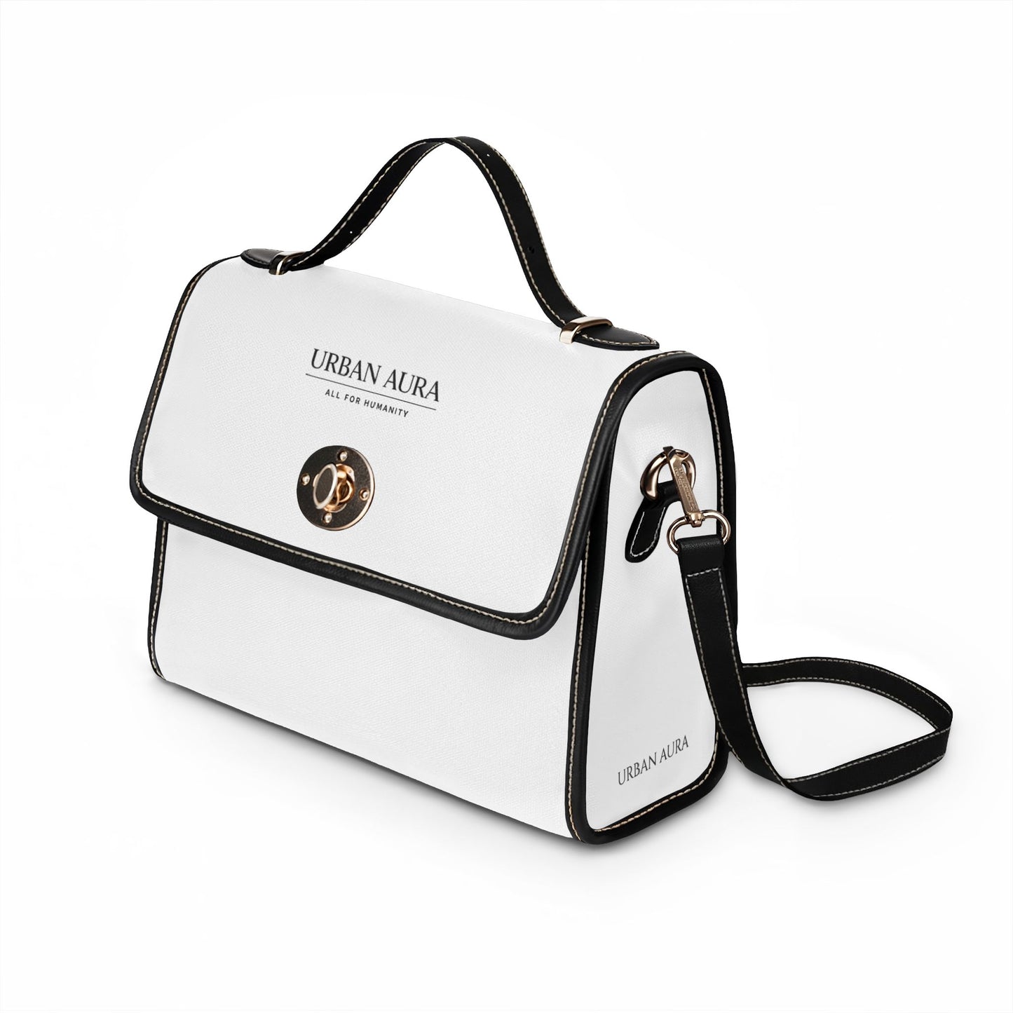 Canvas Handbag — "Urban Aura" Waterproof Satchel with Leather Trim
