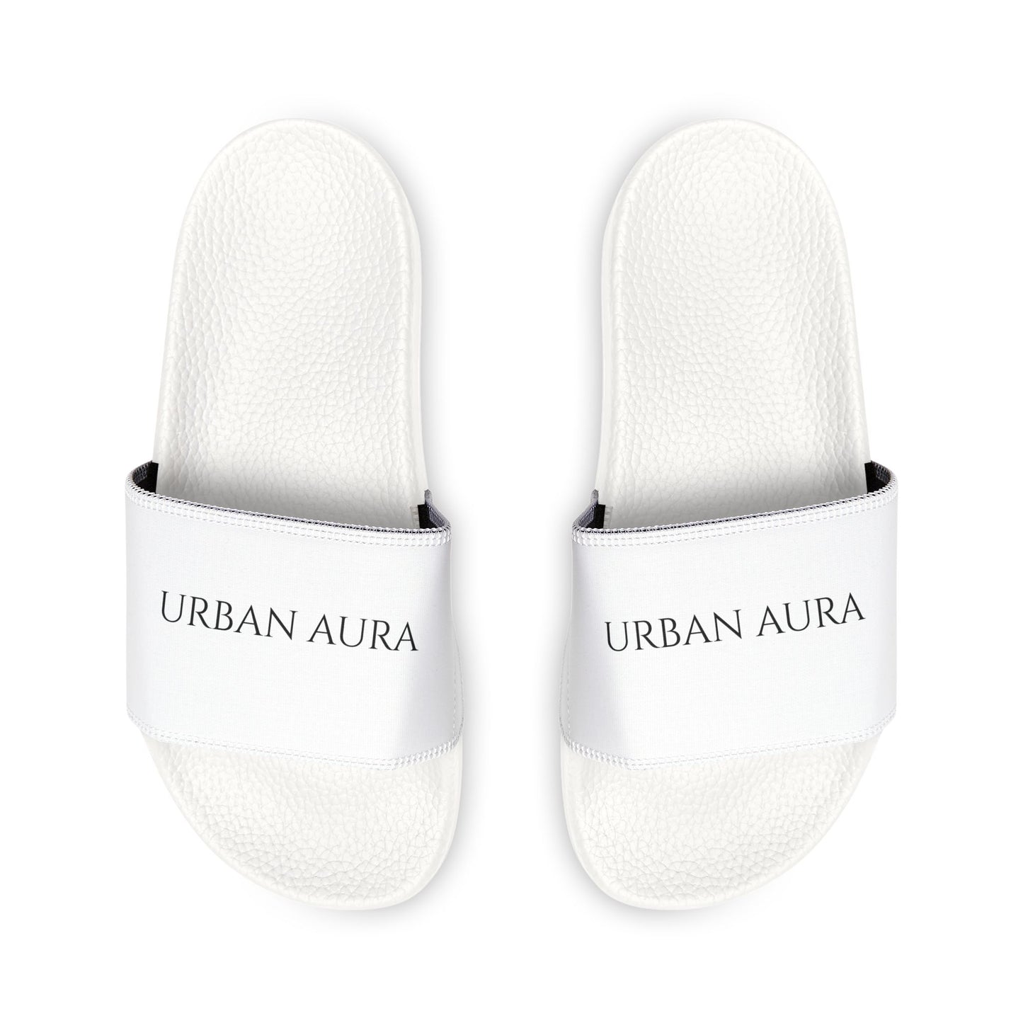 Women’s Slide Sandals — Removable-Strap White Comfort Slides (Urban Aura)