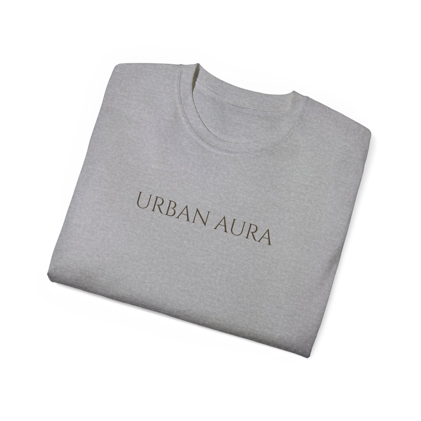 Urban Aura Minimalist Graphic Tee — 'URBAN AURA' Text Shirt