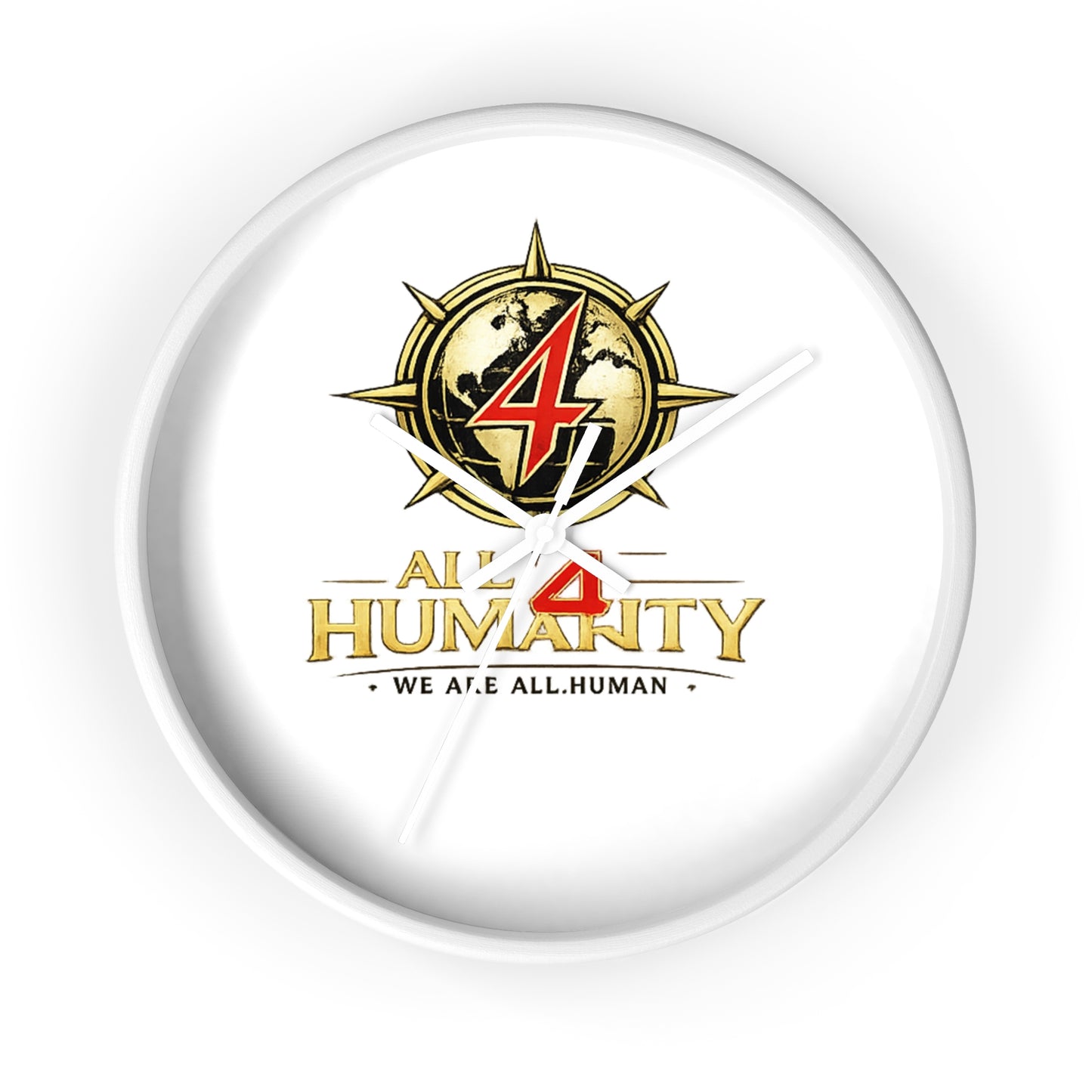 All 4 Humanity Logo Wall Clock — Inspirational Humanitarian Decor