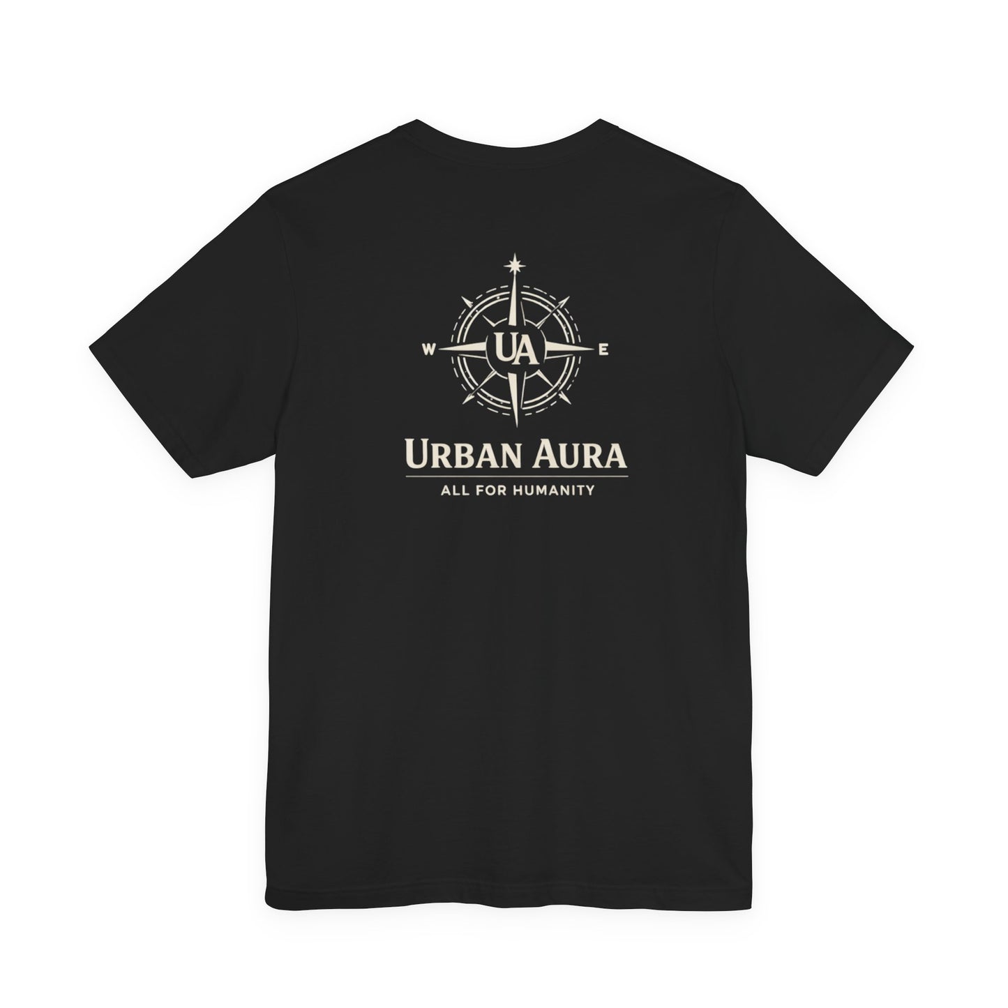 Urban Aura Minimalist Logo Tee — 'UA' Chest & Back Graphic
