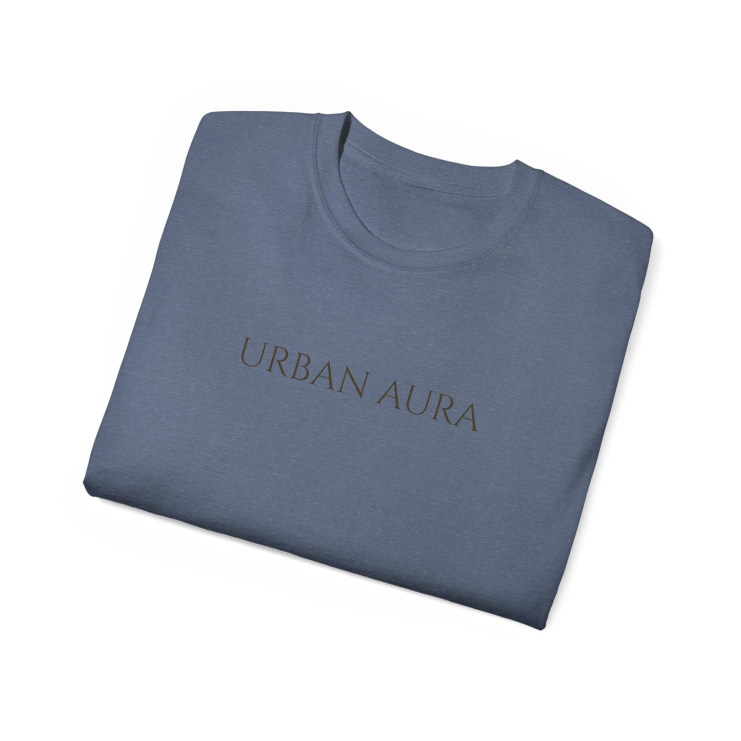 Urban Aura Minimalist Graphic Tee — 'URBAN AURA' Text Shirt