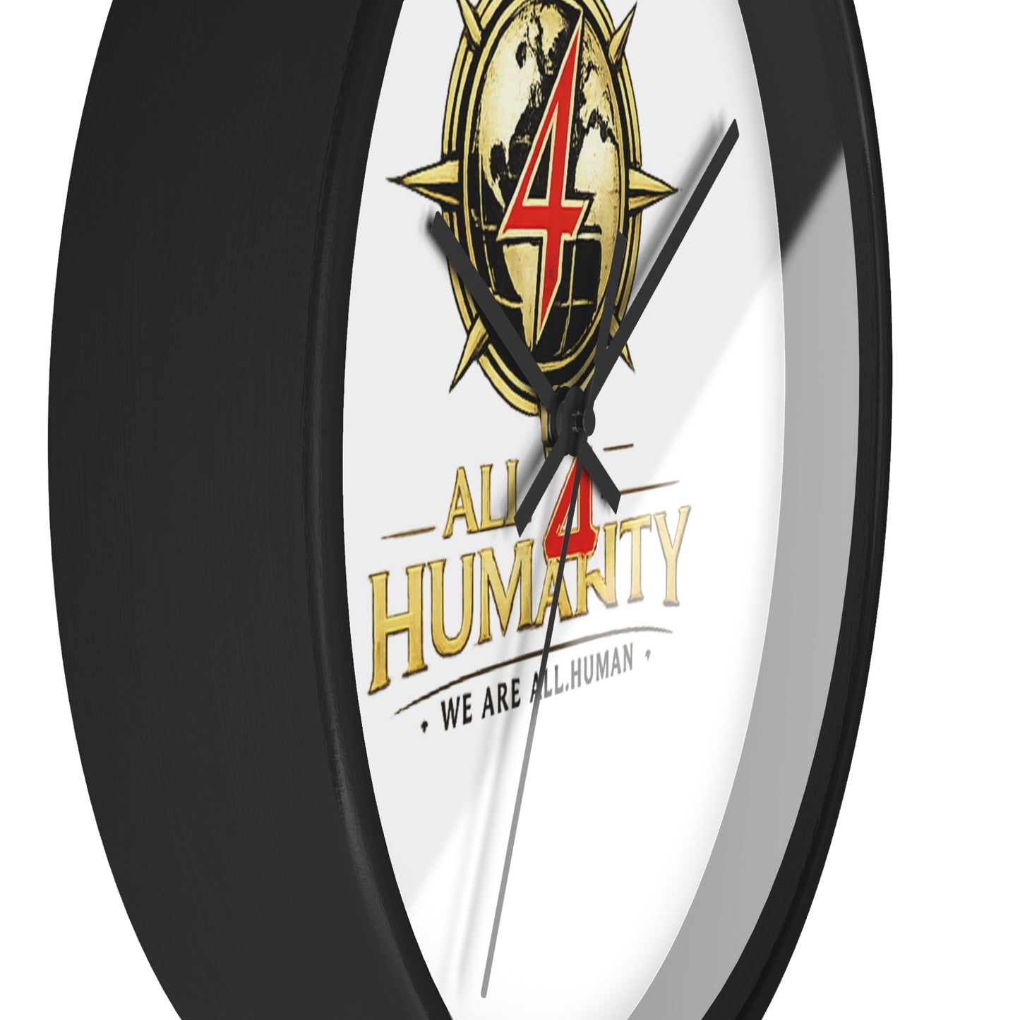 All 4 Humanity Logo Wall Clock — Inspirational Humanitarian Decor