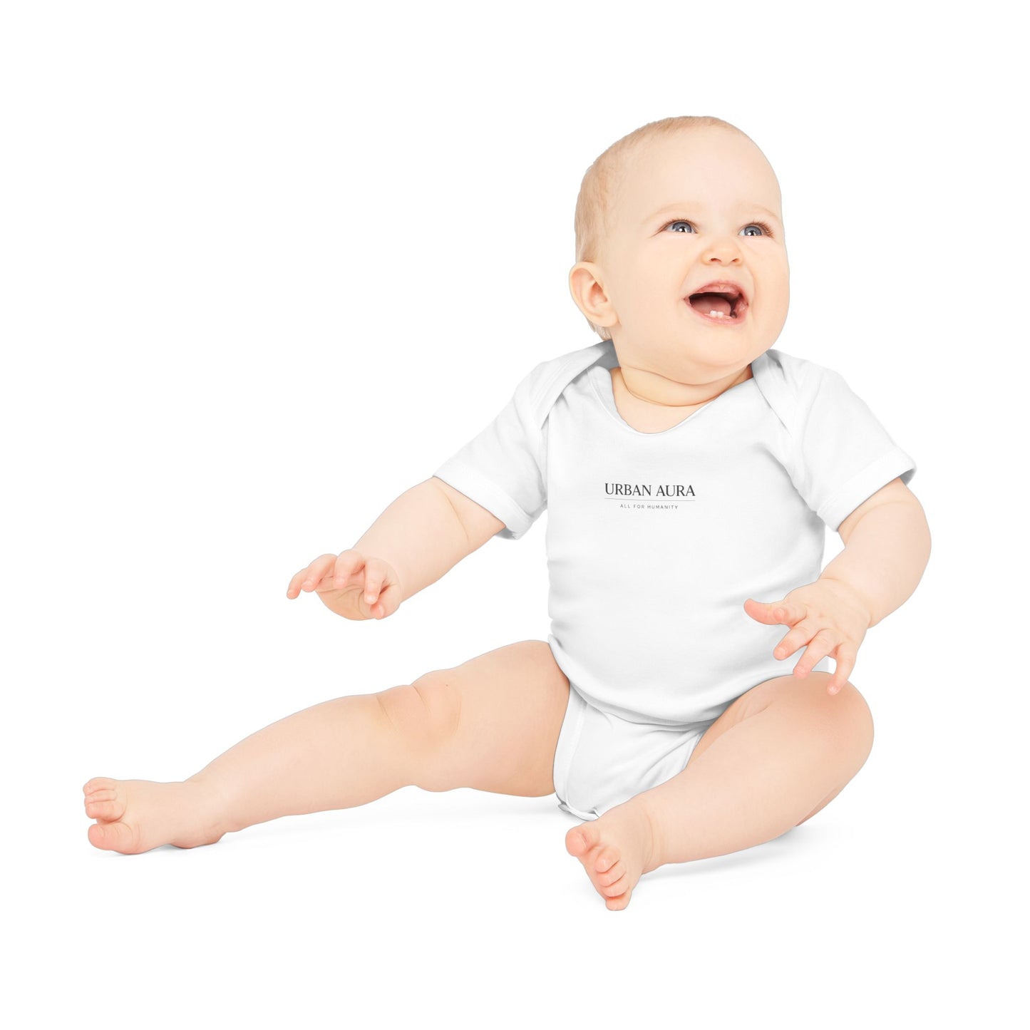 Organic Baby Bodysuit — "Urban Aura" Minimalist Short Sleeve Infant Onesie
