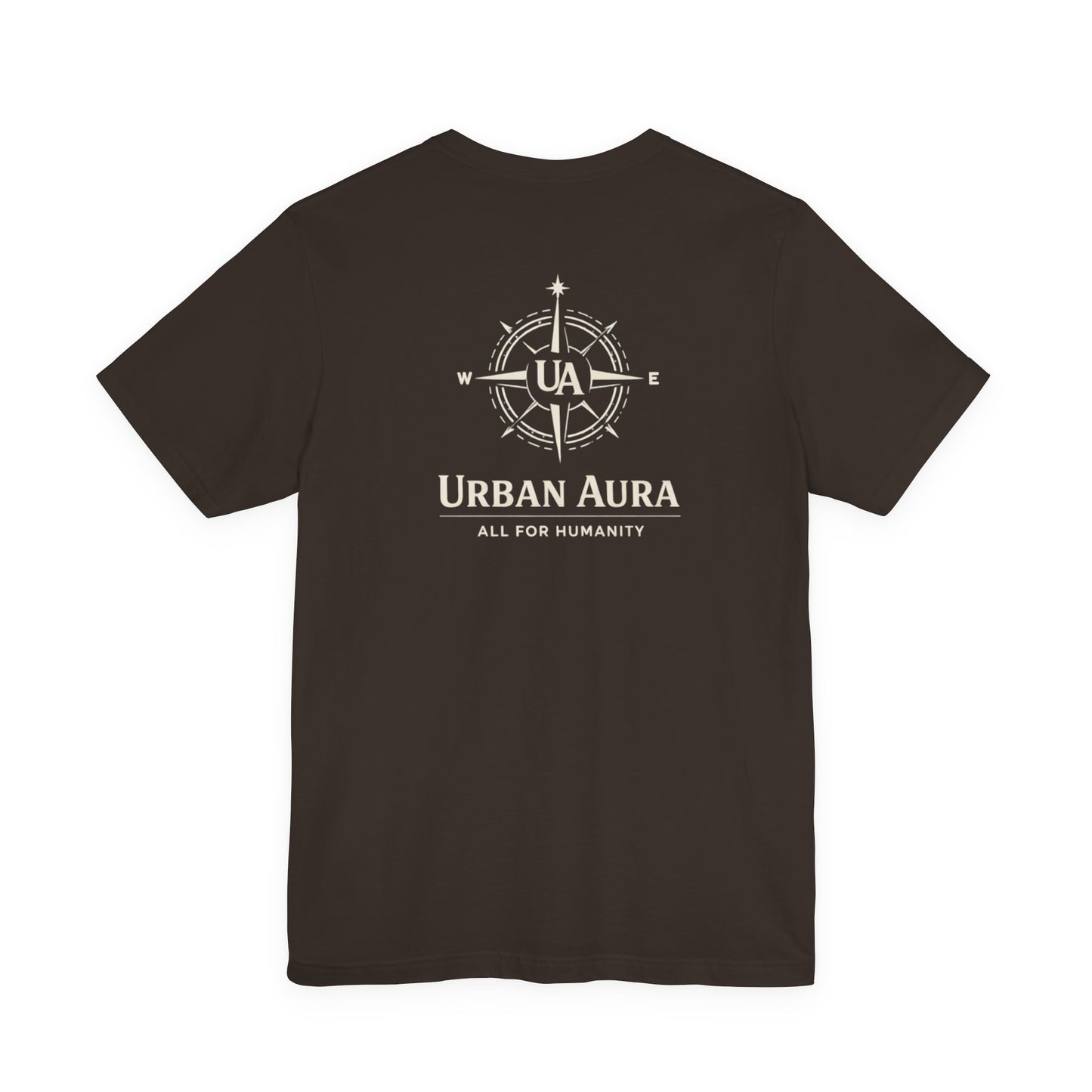 Urban Aura Minimalist Logo Tee — 'UA' Chest & Back Graphic