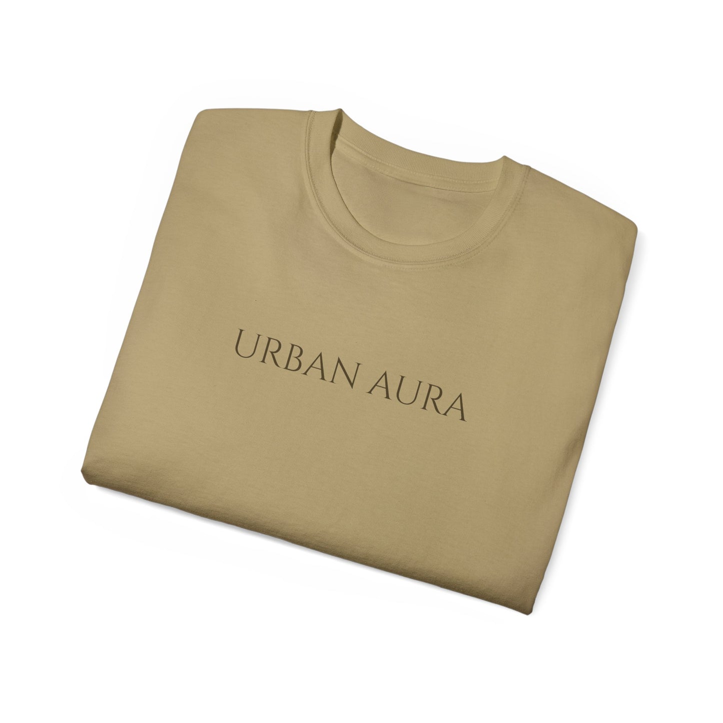 Urban Aura Minimalist Graphic Tee — 'URBAN AURA' Text Shirt