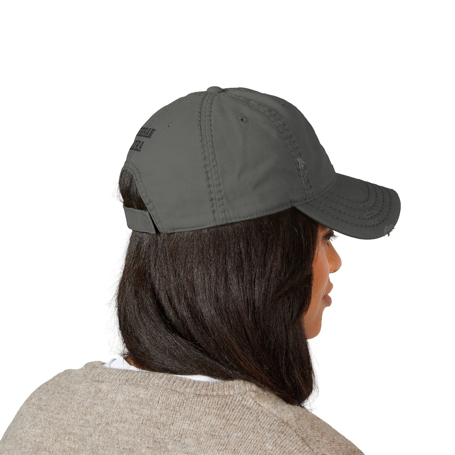 Distressed Embroidered Dad Hat – Vintage Washed Baseball Cap with 'UA' Logo