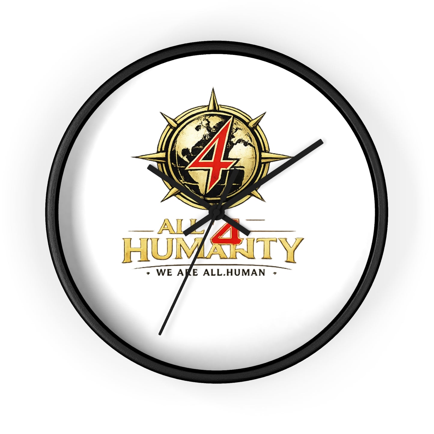 All 4 Humanity Logo Wall Clock — Inspirational Humanitarian Decor