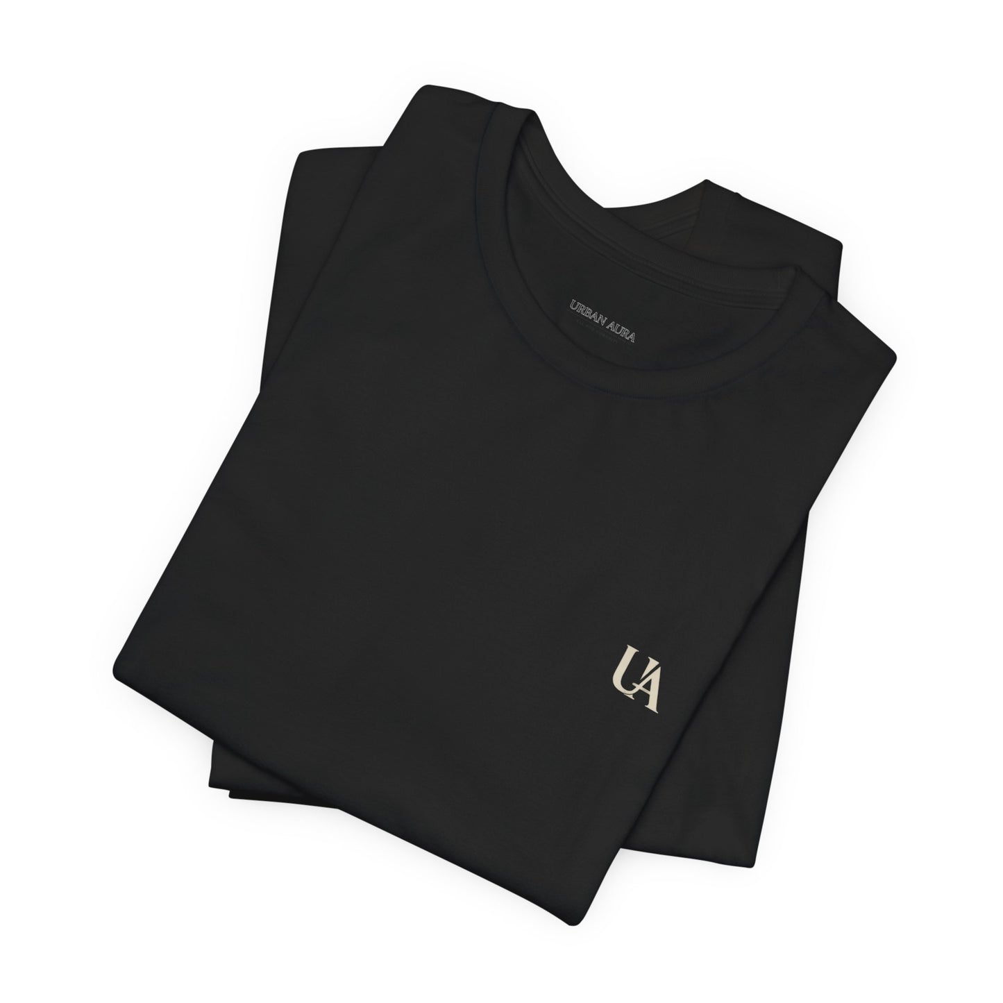 Urban Aura Minimalist Logo Tee — 'UA' Chest & Back Graphic