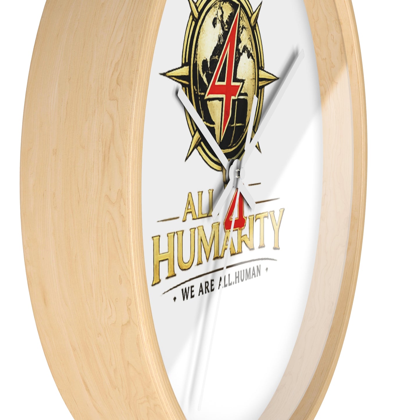 All 4 Humanity Logo Wall Clock — Inspirational Humanitarian Decor