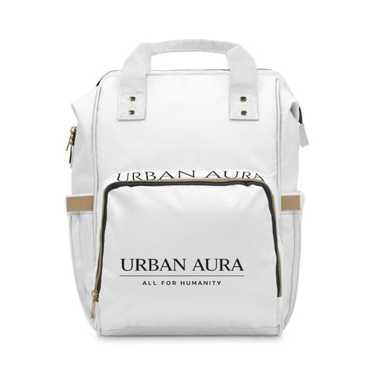 Urban Aura Multifunctional Diaper Backpack — Stylish White Parent Bag with Changing Station