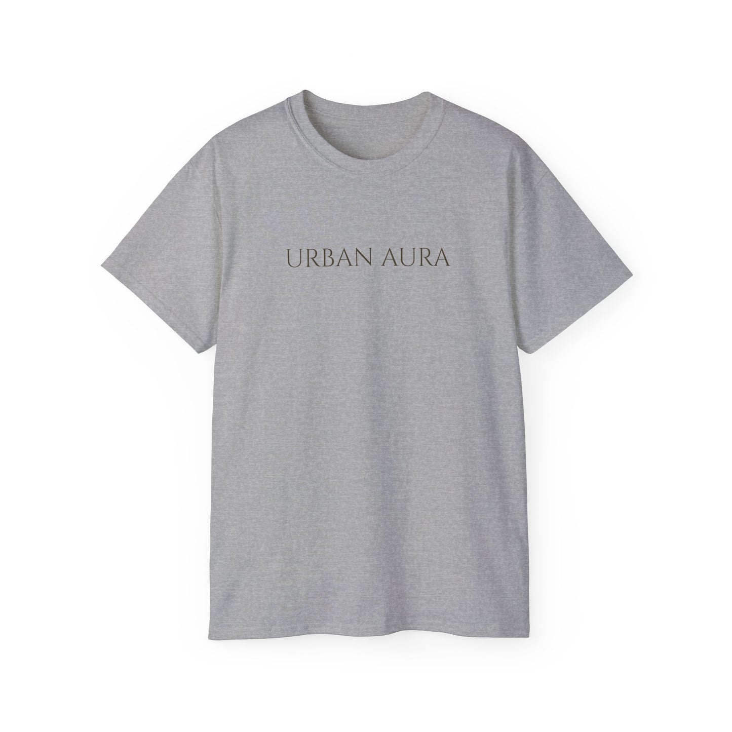 Urban Aura Minimalist Graphic Tee — 'URBAN AURA' Text Shirt