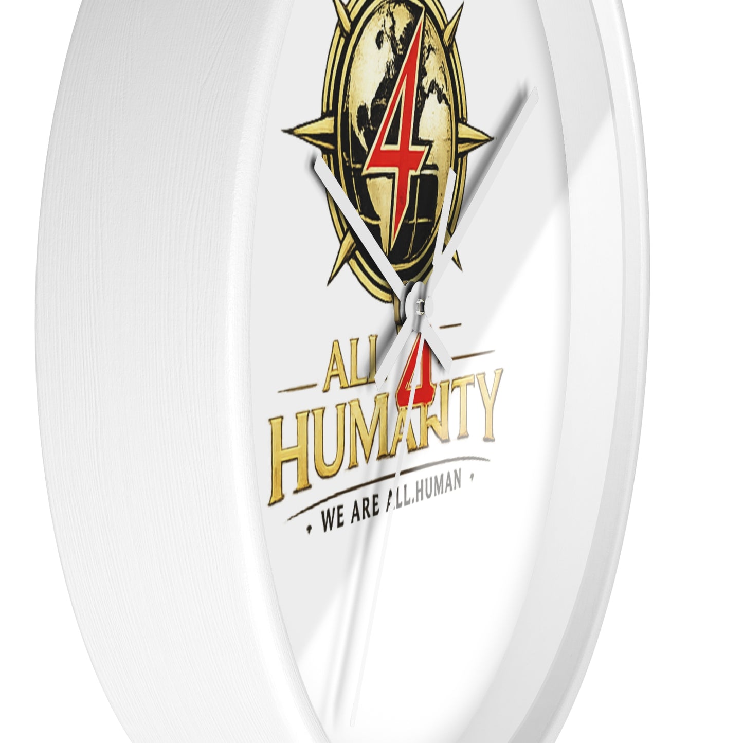 All 4 Humanity Logo Wall Clock — Inspirational Humanitarian Decor