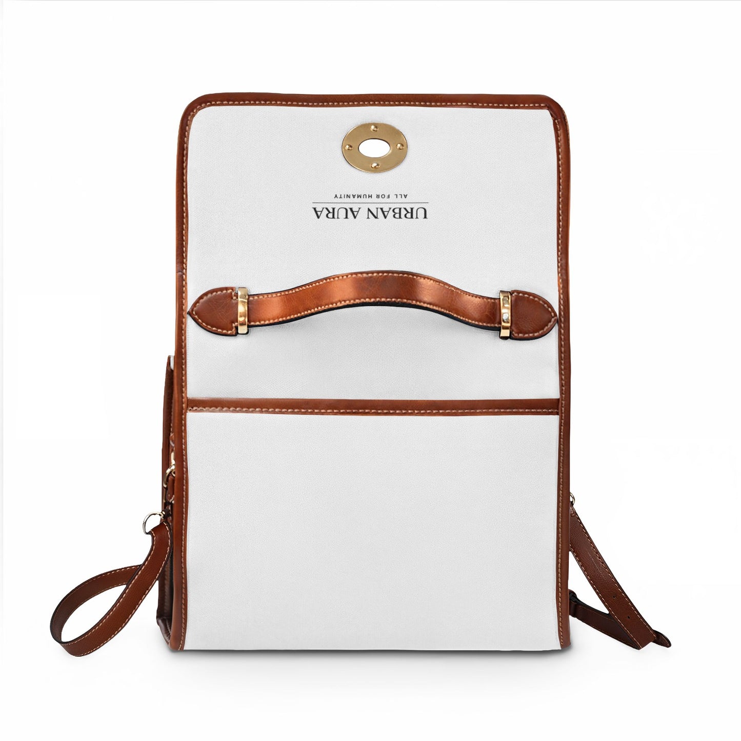 Canvas Handbag — "Urban Aura" Waterproof Satchel with Leather Trim