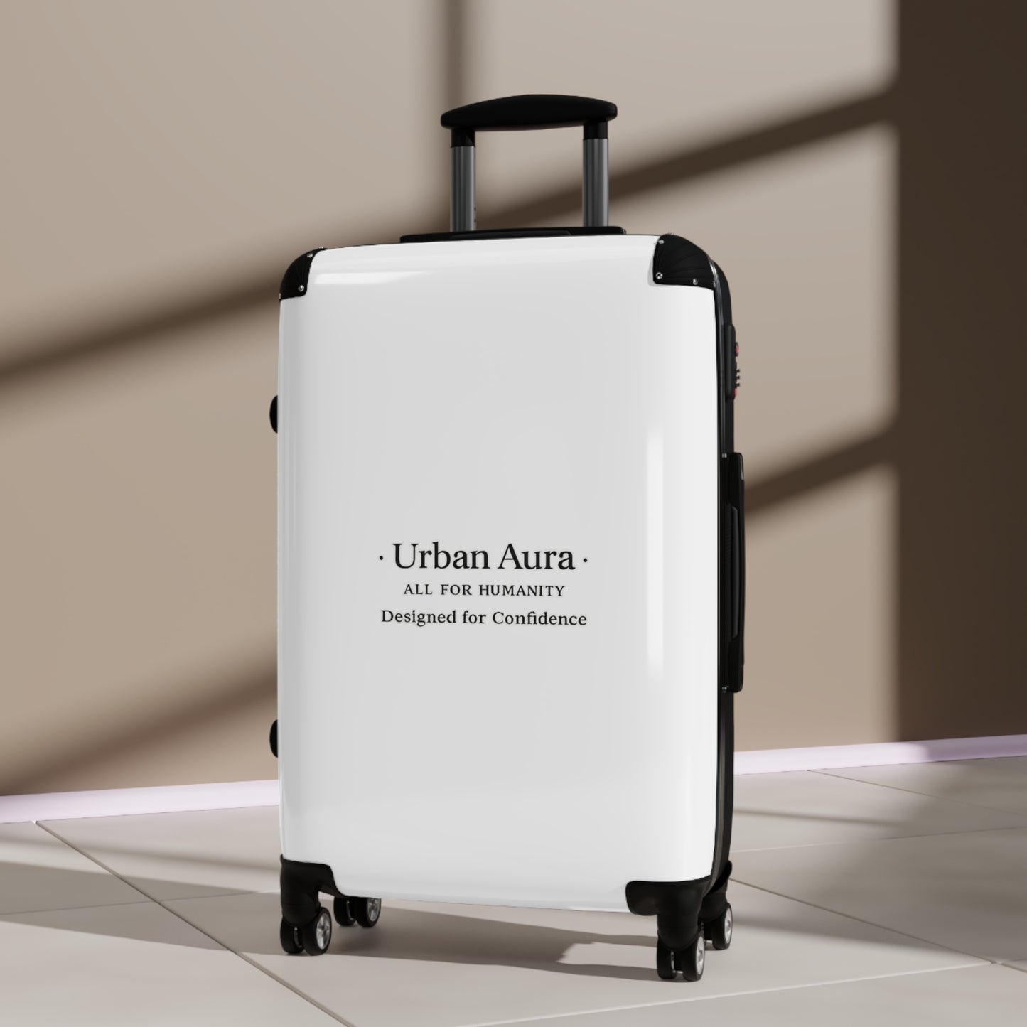 Urban Aura Carry-On Suitcase — 'Urban Aura: All For Humanity' Minimal Travel Luggage
