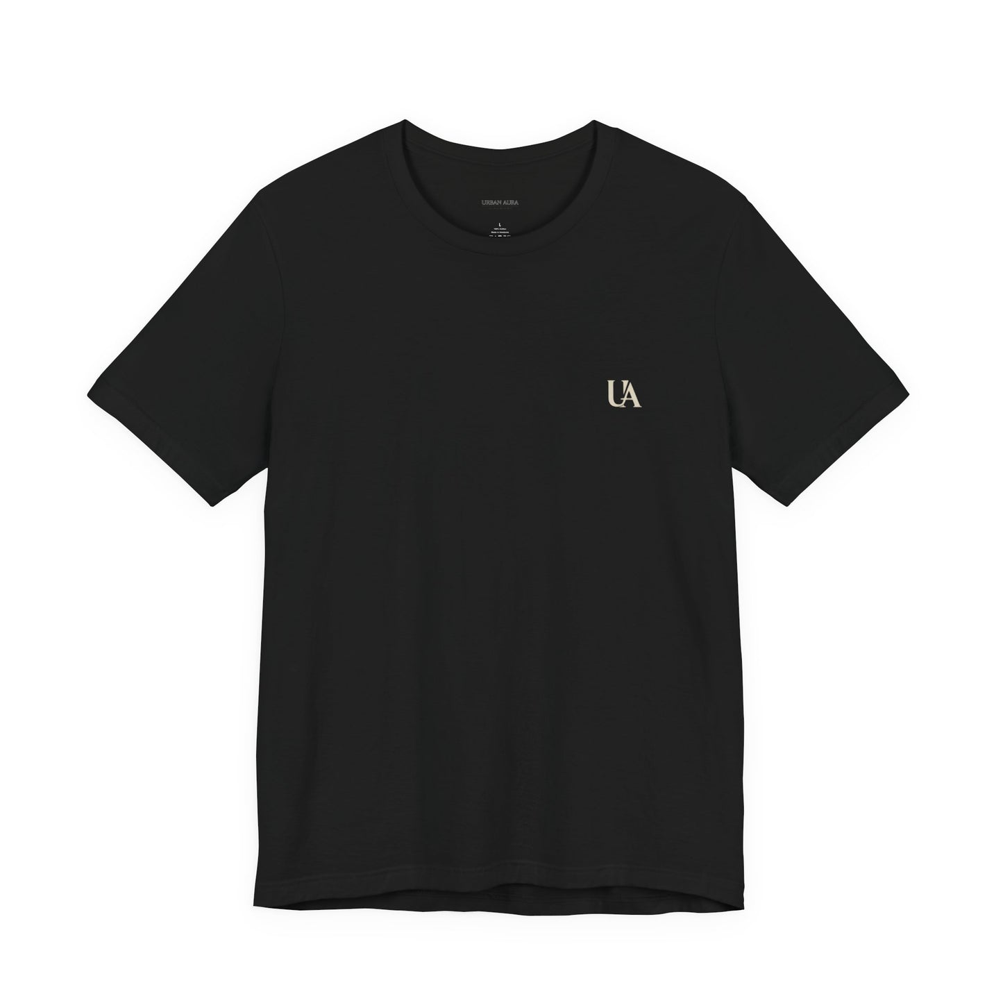 Urban Aura Minimalist Logo Tee — 'UA' Chest & Back Graphic