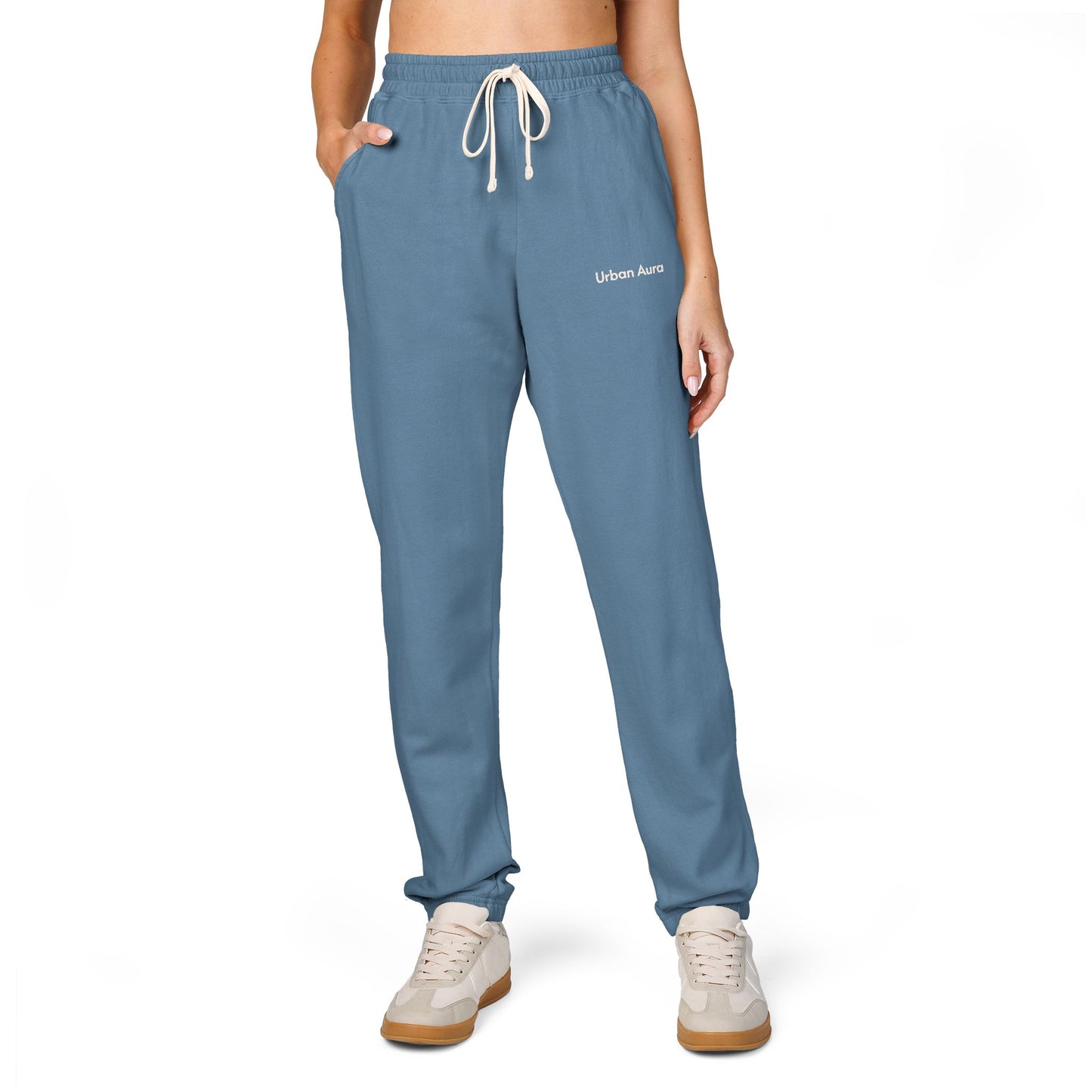 Embossed 'Unknown' Garment-Dyed Fleece Sweatpants — Cozy Everyday Joggers