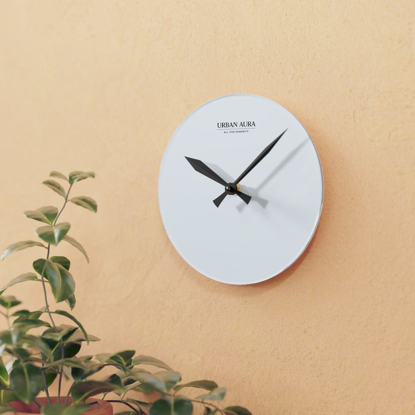 Minimalist Acrylic Wall Clock — Modern Urban Aura Home Decor