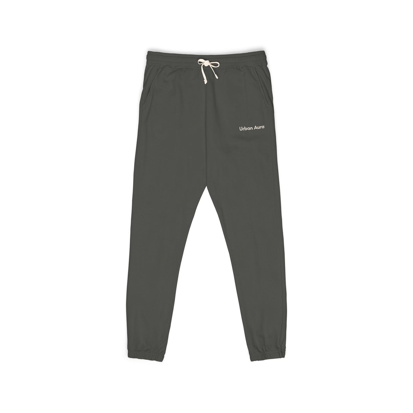 Embossed 'Unknown' Garment-Dyed Fleece Sweatpants — Cozy Everyday Joggers