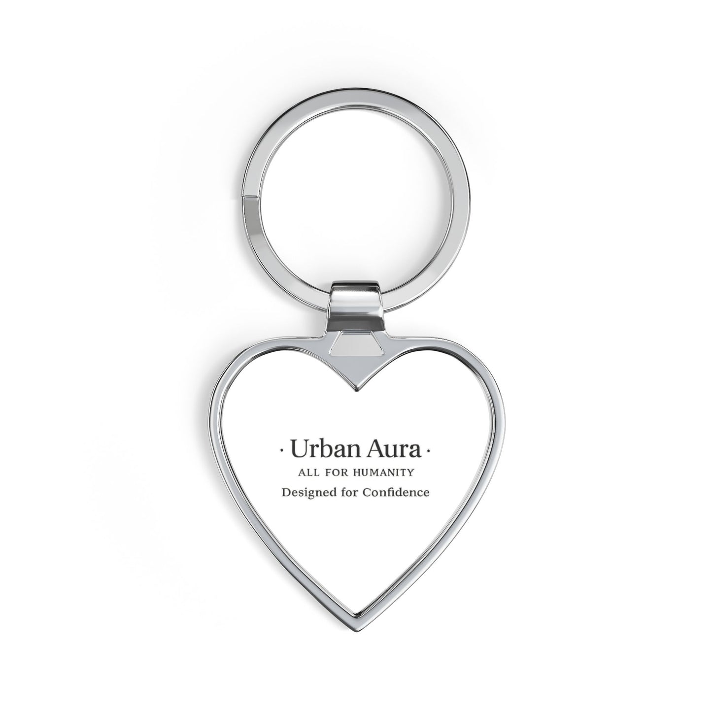 Heart Keychain — Urban Aura Branded Metal Heart Keyring, Promotes Confidence & Humanity