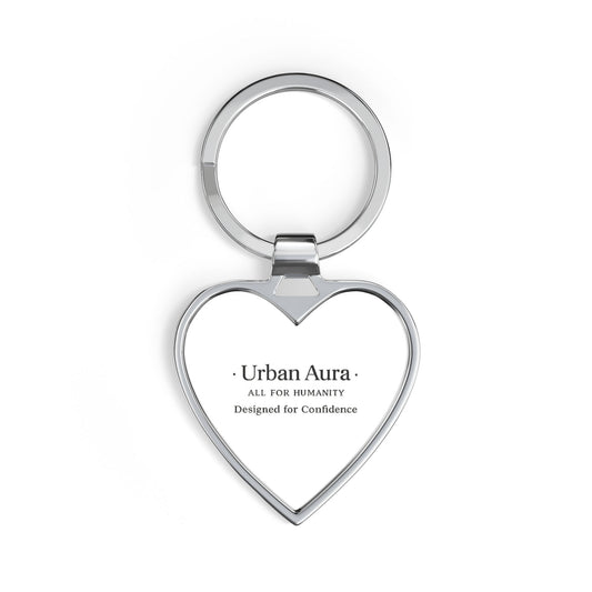 Heart Keychain — Urban Aura Branded Metal Heart Keyring, Promotes Confidence & Humanity