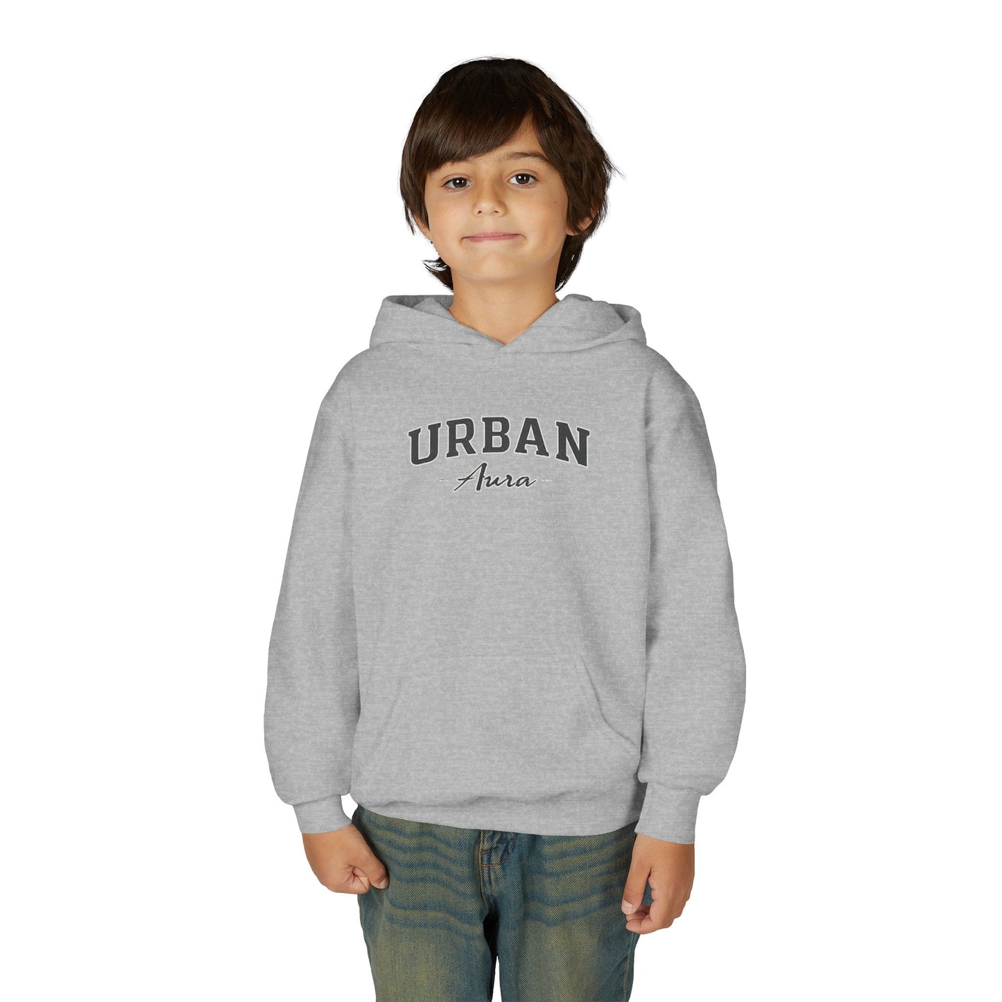 Youth Hoodie — "Urban Aura" Minimal Script Pullover